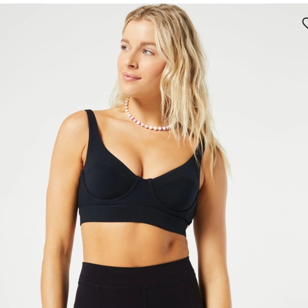 L*Space Active Try Out Black Sports Bra Crop Top Large